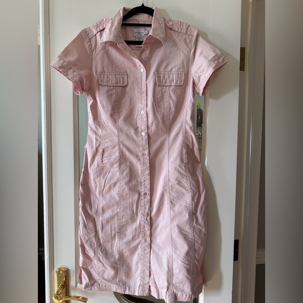 Calvin Klein Jeans Light Pink Midi Shirt Dress
